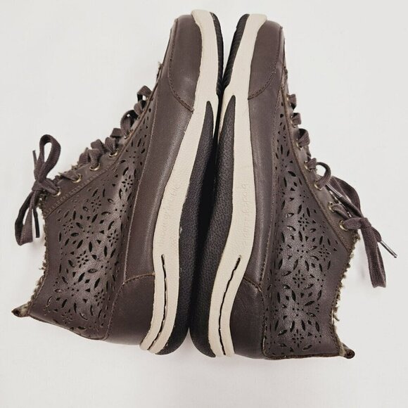 Jambu Eco Designs Lotus Mid Top Lace Up Biodegradable Brown Womens Faux Fur 6.5 - Picture 6 of 12